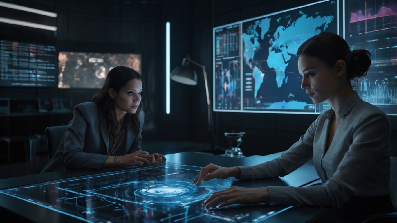 Team collaborating with AI assistant